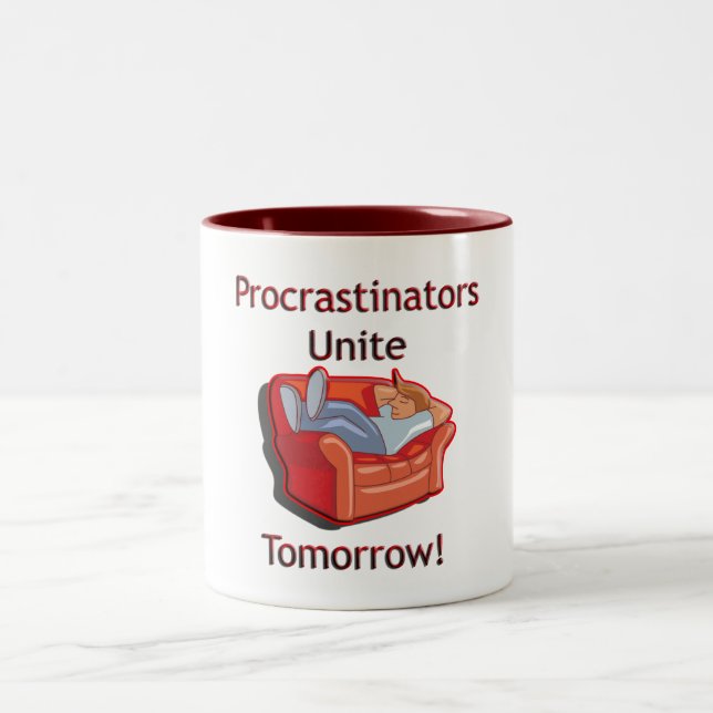 Procrastinators Unite Two-Tone Coffee Mug (Center)