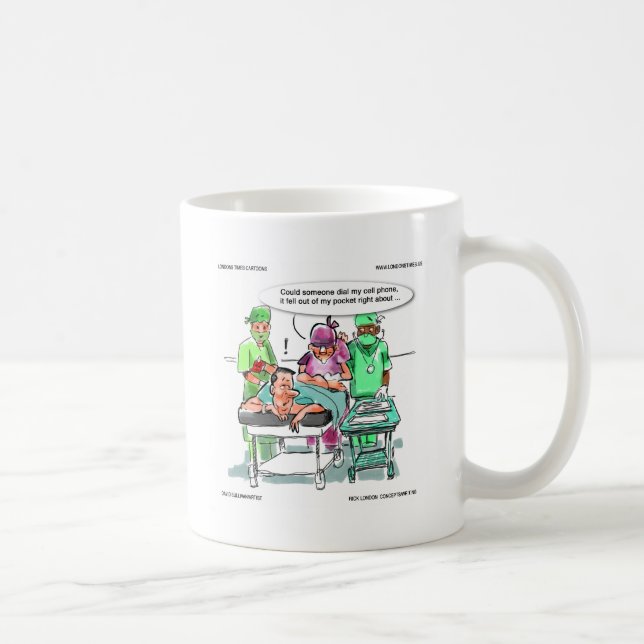 Proctologist Loses Cell Phone Funny Coffee Mug (Right)