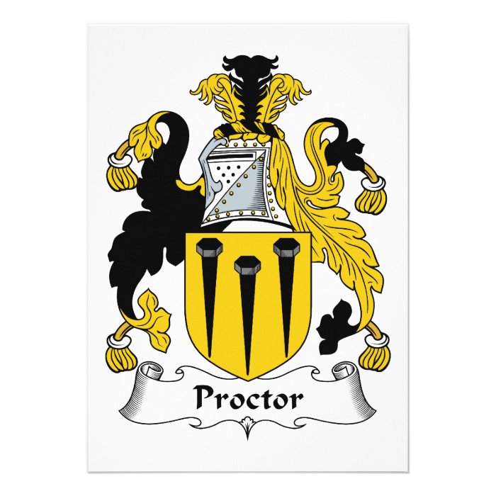 Proctor Family Crest Personalized Invitation