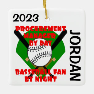 Procurement Manager Loves Baseball CUSTOM Ceramic Ornament