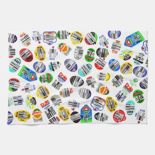 Produce Barcode Stickers Kitchen Towel