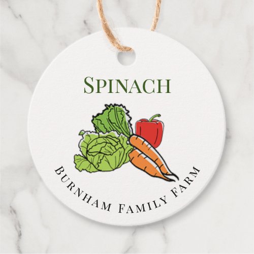 Produce Farmers Market Product Favor Tags