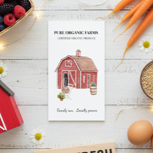 Produce Farming Farm Barn Watercolor Business Card