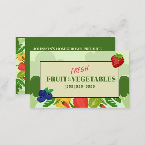 Produce Fruit and Vegetables  Business Card