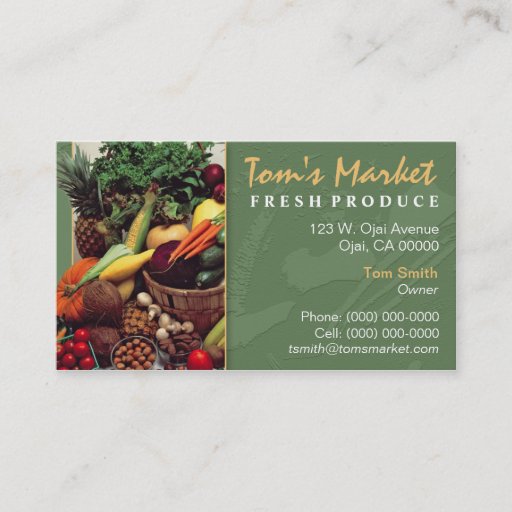 Customizable Produce Market Business Card