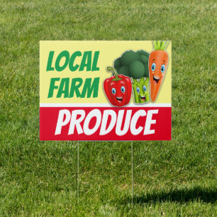 Produce Roadside Vegetable Stand Sign