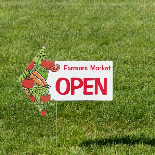 Produce Stand  Farmers Market Open Sign