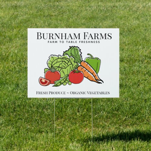 Produce Vegetable Farm Sign