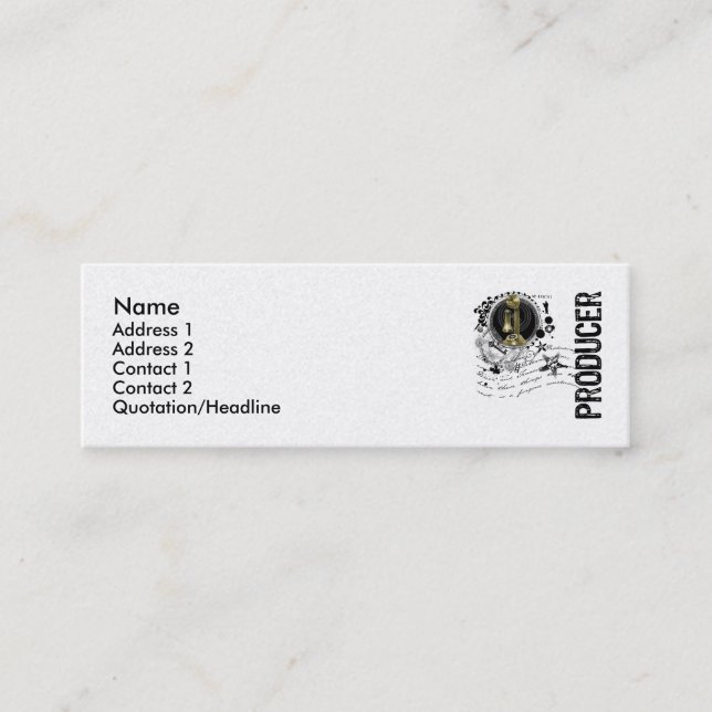 Producer Alchemy Mini Business Card (Front)