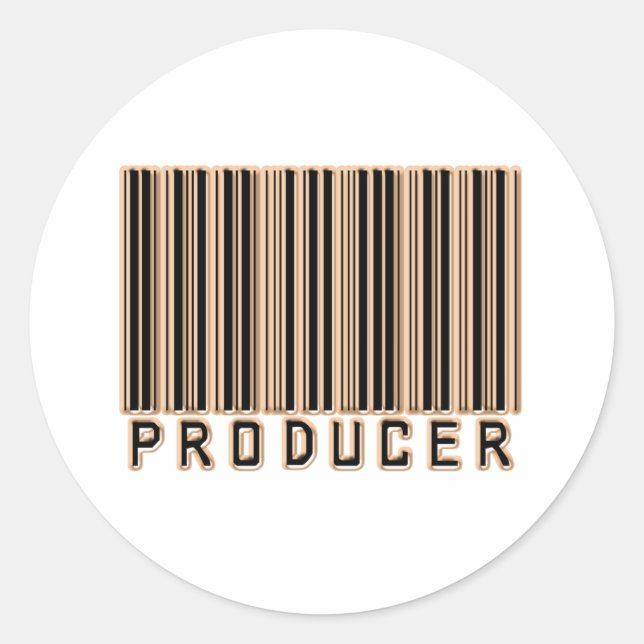 Producer Barcode Classic Round Sticker (Front)