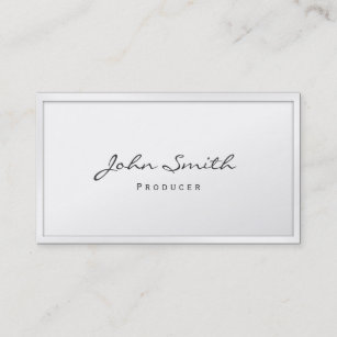Producer Classy White Border Business Card