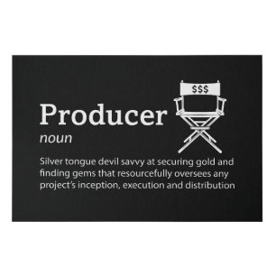 Producer Definition - Filmmaker Decor 36" x 24" Faux Canvas Print