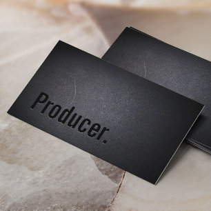 Producer Elegant Dark Professional Minimalist Business Card