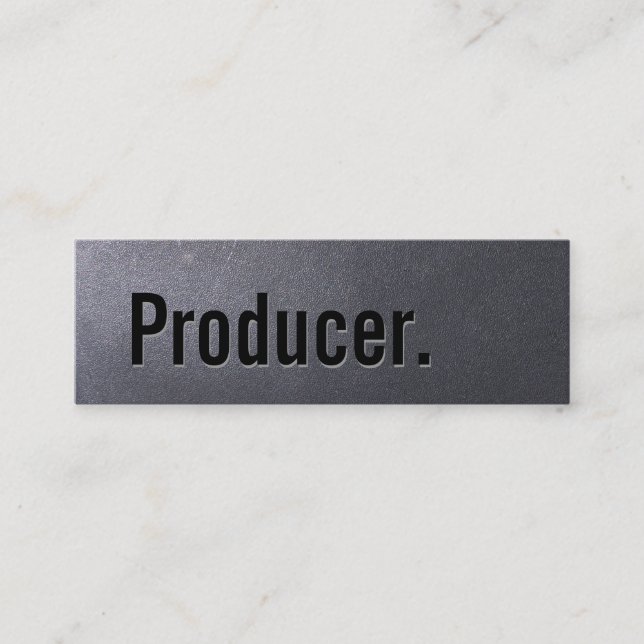 Producer Minimalist Black Bold Texts Mini Business Card (Front)