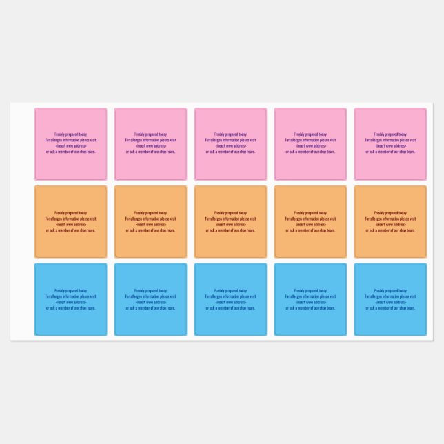 Product Allergy Alert Labels (Sheet)