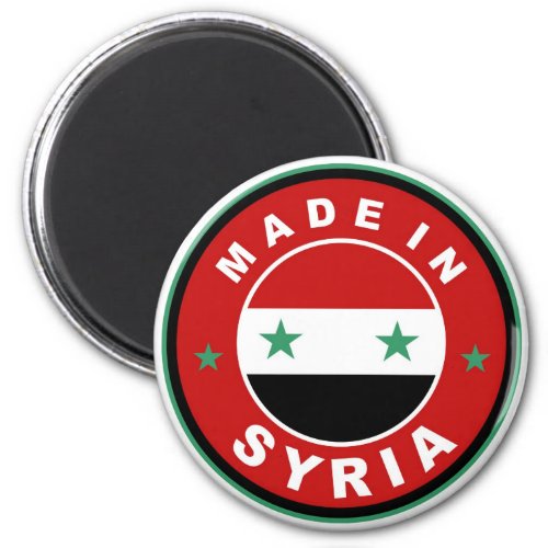 product country flag label made in syria magnet