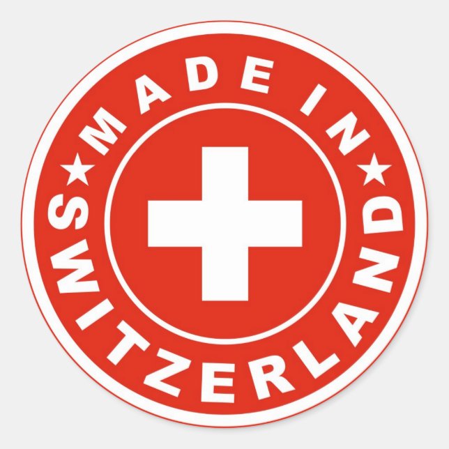 product country flag label made switzerland swiss (Front)