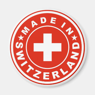 product country flag label made switzerland swiss magnet