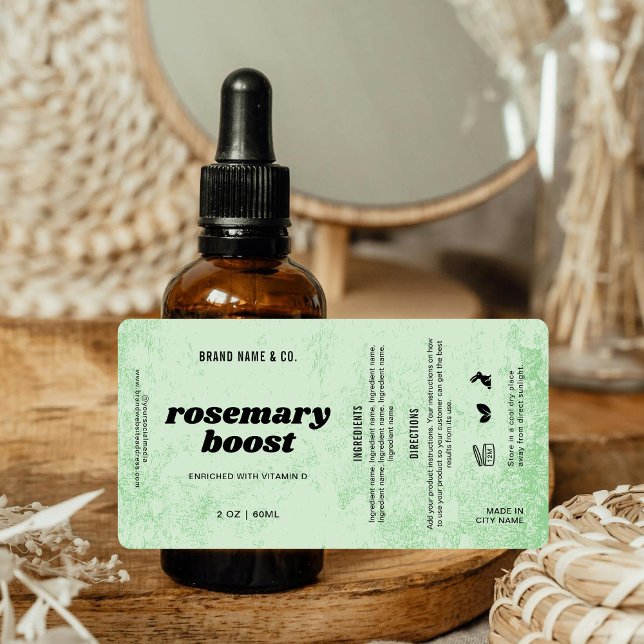  Product Customizable Herb Green Rustic Label (Creator Uploaded)