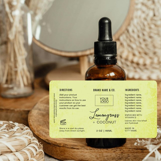  Product Customizable Lemon Green Rustic Label (Creator Uploaded)