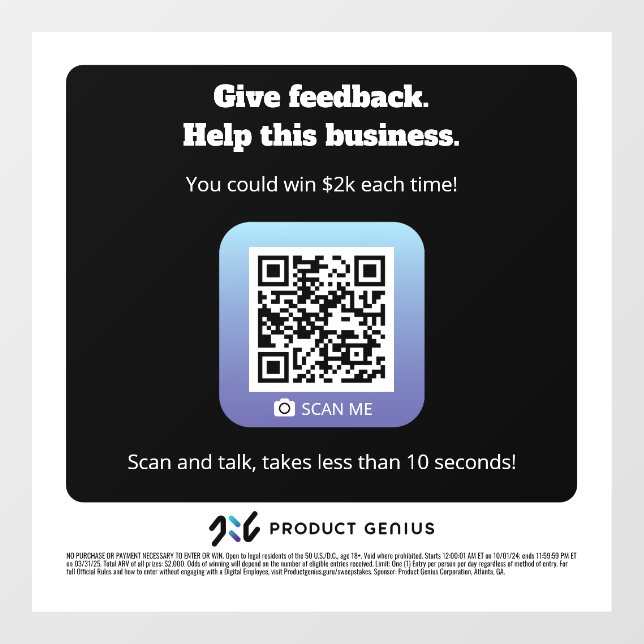 Product Genius window cling square - 101524 versio (Sheet)