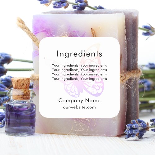 Product ingredient butterfly business label