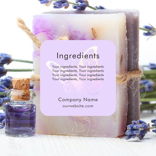 Product ingredient butterfly violet business label