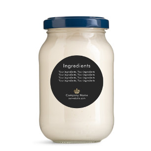 Product ingredient listing black gold crown label