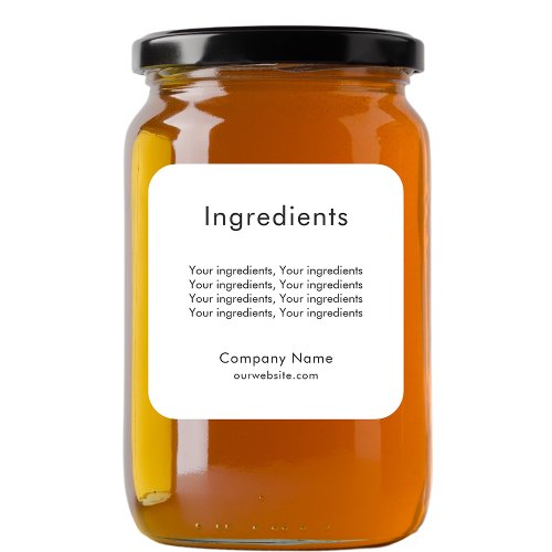 Product ingredient listing business label