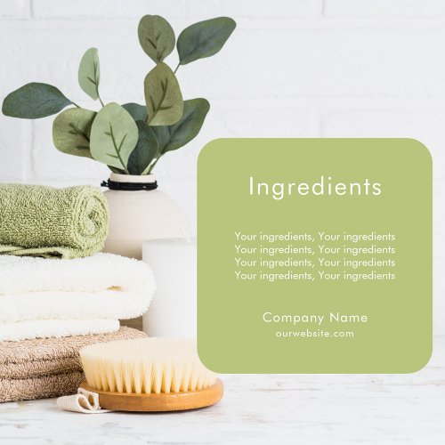 Product ingredient listing green business label