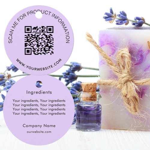 Product ingredient listing QR code business label