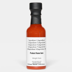 Product ingredients add product name title weight  hot sauces