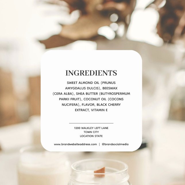 Product Ingredients  Square Sticker (Creator Uploaded)