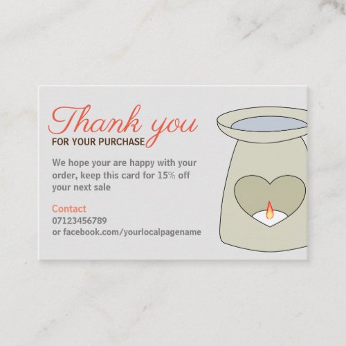 Product insert thank you card  Business card size