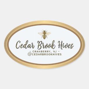 Product label company name, logo & location bee