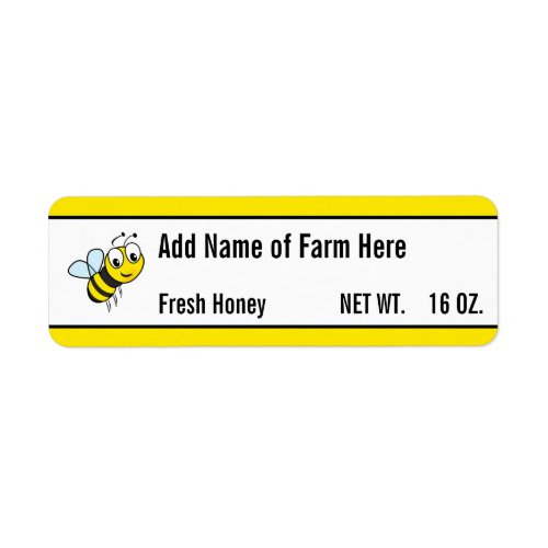 Product Label Template Bee Honey Jar