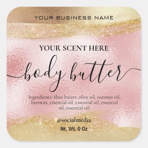 Product Labels Pink And Gold For Bath And Body
