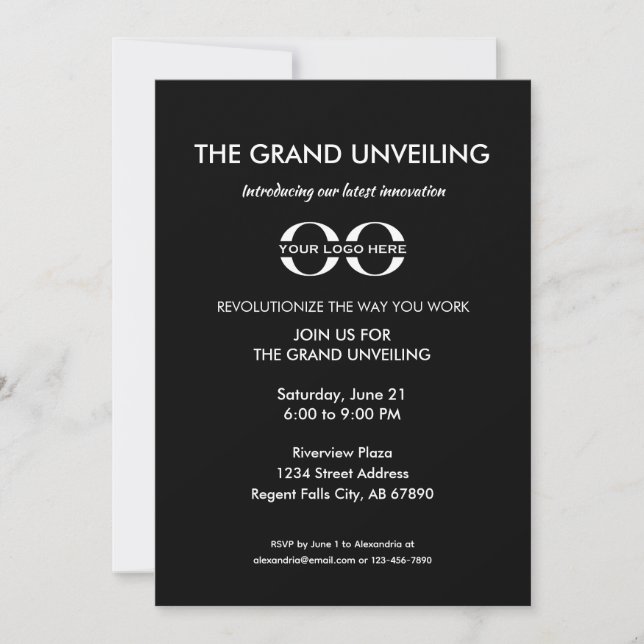 Product Launch Grand Unveiling Event Invitation (Front)