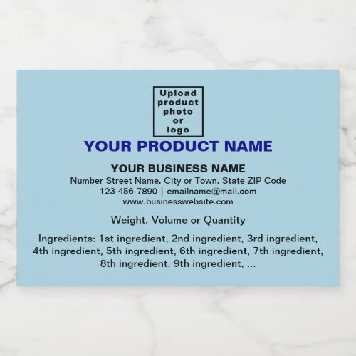 Product Minimal Information Light Blue Rectangle Food Label