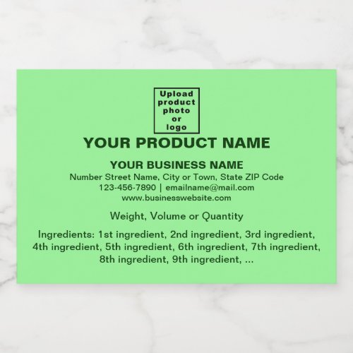 Product Minimal Information on Light Green Small Sparkling Wine Label