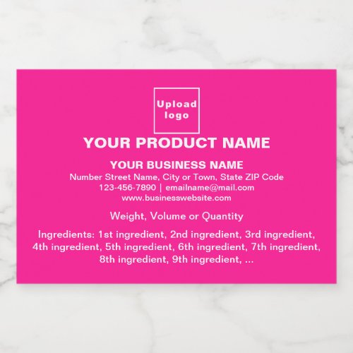 Product Minimal Information on Pink Small Size Liquor Bottle Label