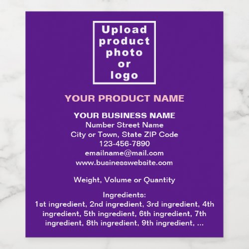 Product Minimal Information on Purple Wine Label