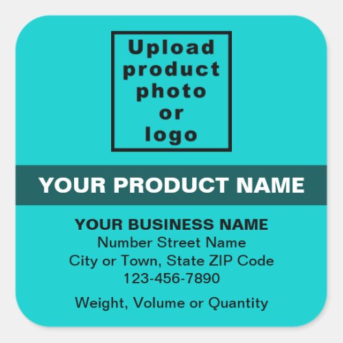Product Minimal Texts With Highlight on Teal Green Square Sticker