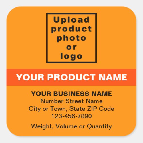 Product Minimal Texts With Highlight Orange Color Square Sticker