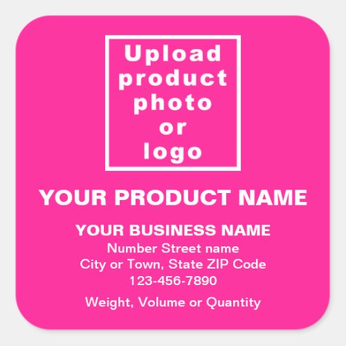 Product Name Photo and Minimal Texts on Pink Square Sticker