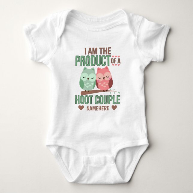Product of a Hoot Couple Baby Bodysuit (Front)