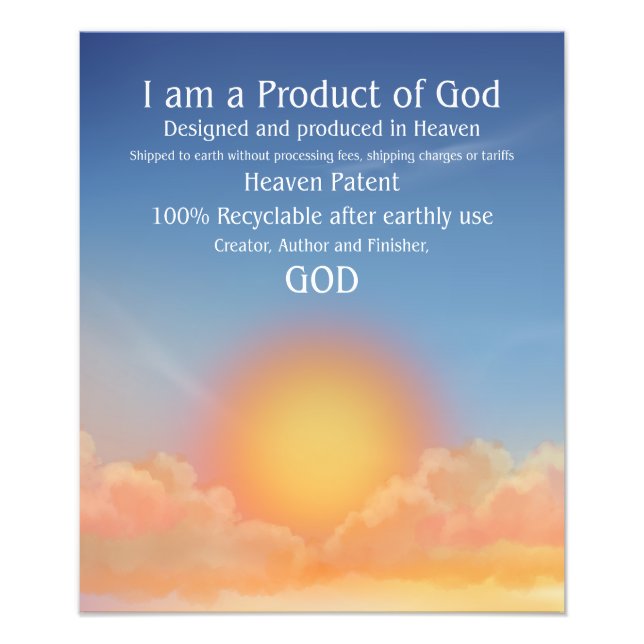 Product of God Art Photo Print (Front)