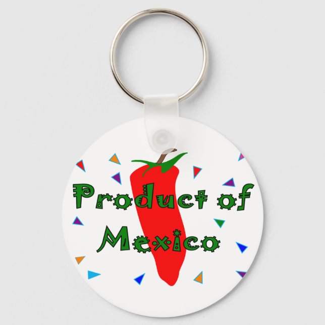 Product of Mexico, Red Chilli Pepper T-Shirts Keychain (Front)