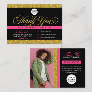Product or Brand Thank You and Tag Us on Social Enclosure Card