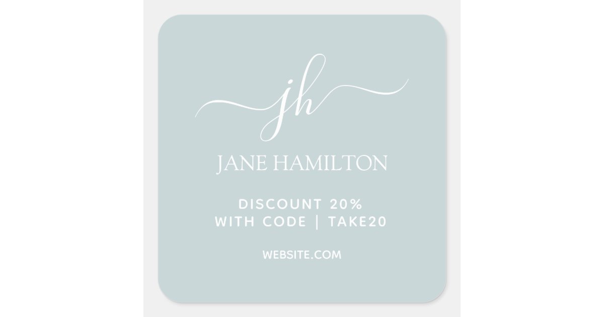Product Packaging Discount Code Square Sticker | Zazzle